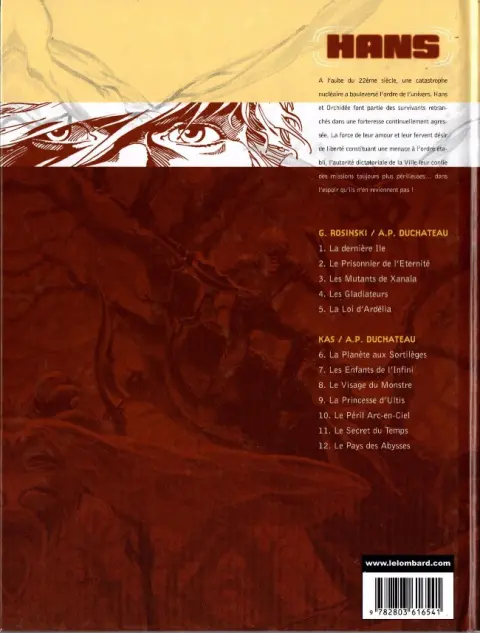 Verso de l'album Hans Tome 2 Le Prisonnier de l'Éternité