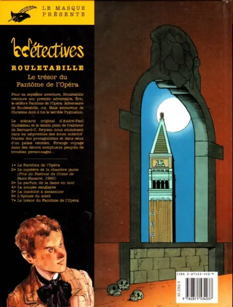 Verso de l'album Rouletabille CLE Tome 7 Le trésor du fantôme de l'opéra