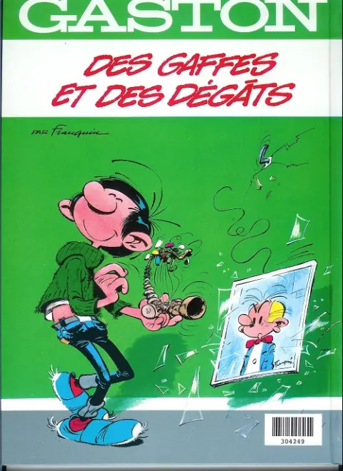 Verso de l'album Gaston Le lourd passé de Lagaffe / des gaffes et des dégâts