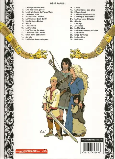 Verso de l'album Thorgal Tome 9 Les Archers