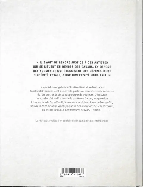 Verso de l'album Un monde d'art brut
