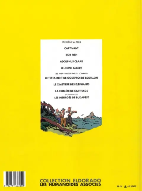 Verso de l'album Freddy Lombard Tome 2 Le cimetière des éléphants