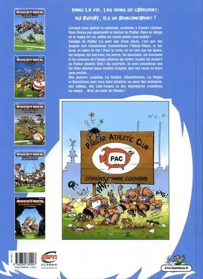 Verso de l'album Les Rugbymen Tome 5 On va gagner avec le lard et la manière