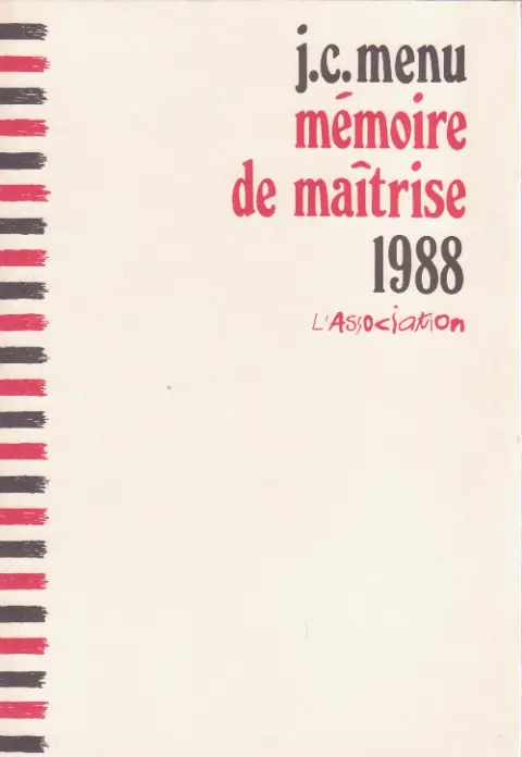 Mémoire de maîtrise 1988