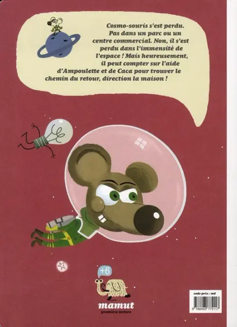 Verso de l'album Cosmo-souris et ampoulette Tome 1 On dirait qu'il pleuvote