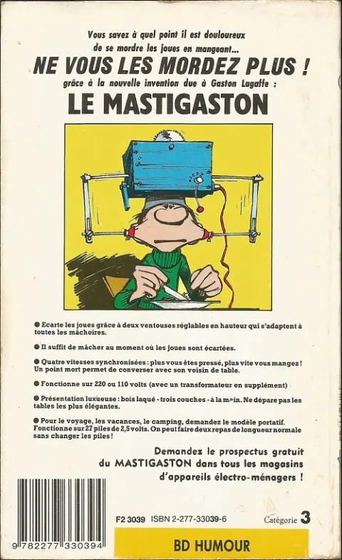 Verso de l'album Gaston Tome 2 Gaffes à gogo