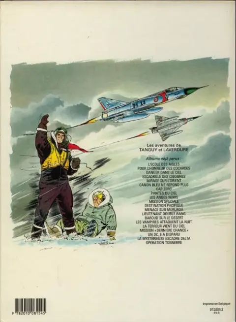 Verso de l'album Tanguy et Laverdure Tome 20 Opération Tonnerre