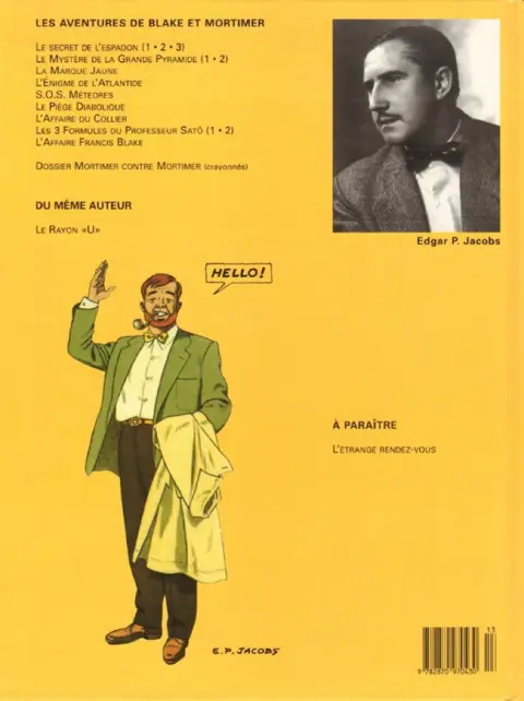Verso de l'album Blake et Mortimer Tome 13 L'affaire Francis Blake