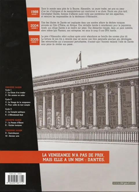 Verso de l'album Dantès Tome 6 L'affrontement final