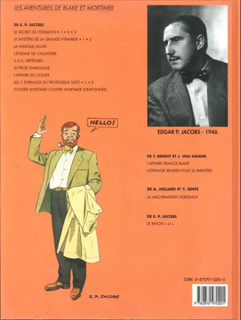 Verso de l'album Blake et Mortimer Tome 9 Le piège diabolique