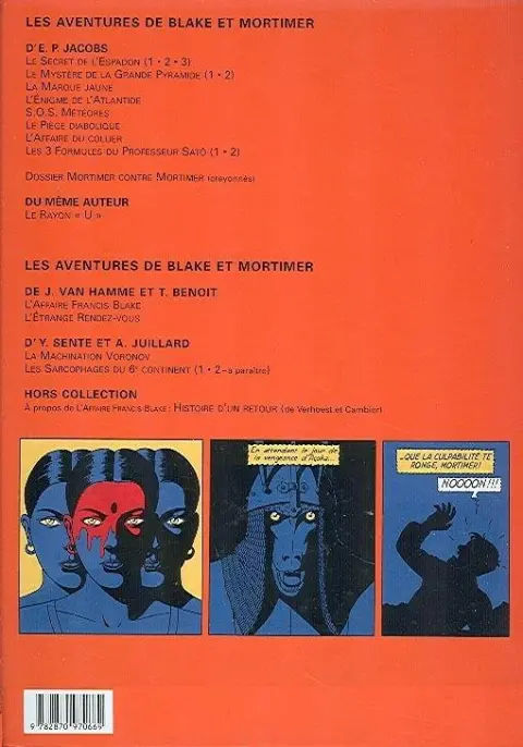 Verso de l'album Blake et Mortimer Tome 16 Les Sarcophages du 6e continent - Tome 1