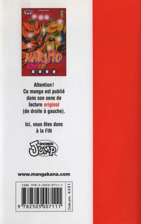 Verso de l'album Naruto 44 Traditions d'ermite