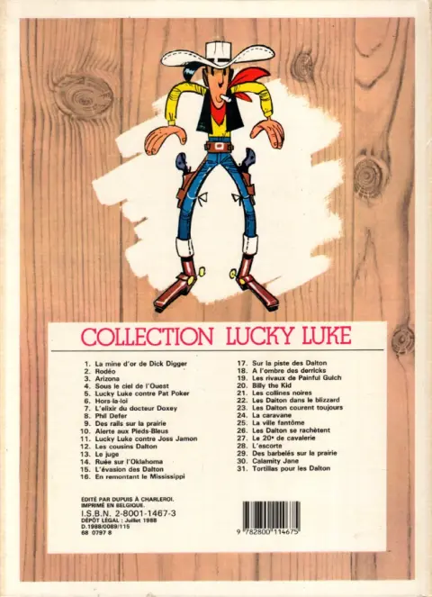 Verso de l'album Lucky Luke Tome 27 Le 20ème de cavalerie