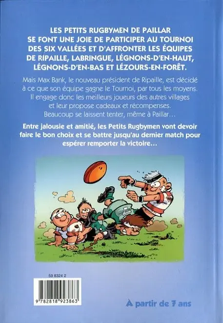 Verso de l'album Les Petits rugbymen Tome 4 Le tournoi des six vallées