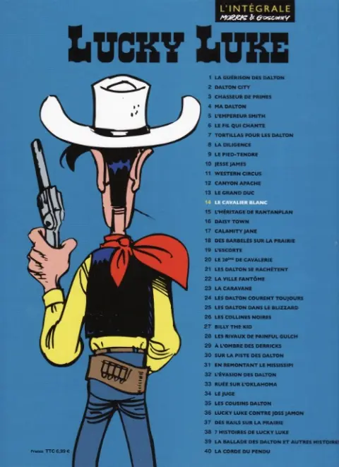 Verso de l'album Lucky Luke Tome 14 Le cavalier blanc