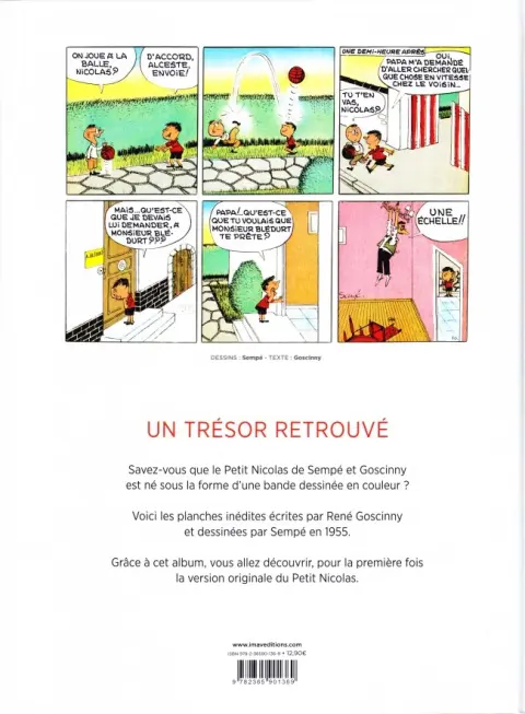 Verso de l'album Le Petit Nicolas La Bande Dessinée Originale
