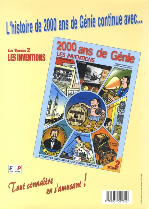 Verso de l'album 2000 ans de Génie 1 Les inventeurs