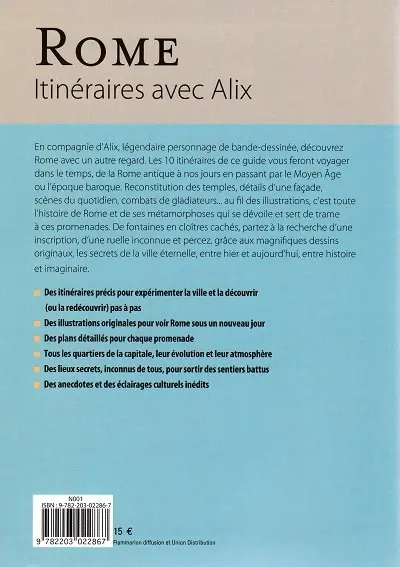 Verso de l'album Lonely Planet Tome 3 Rome - Itinéraires avec Alix