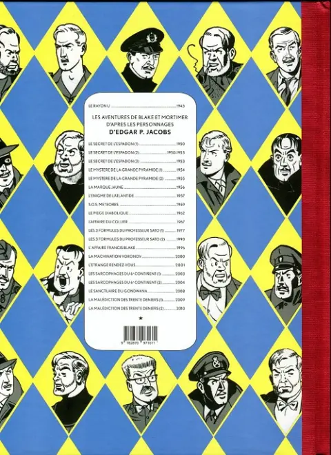 Verso de l'album Blake et Mortimer Tome 19 La Malédiction des trente deniers, tome 1