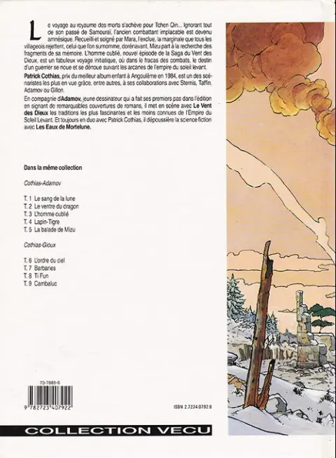 Verso de l'album Le Vent des Dieux Tome 3 L'homme oublié
