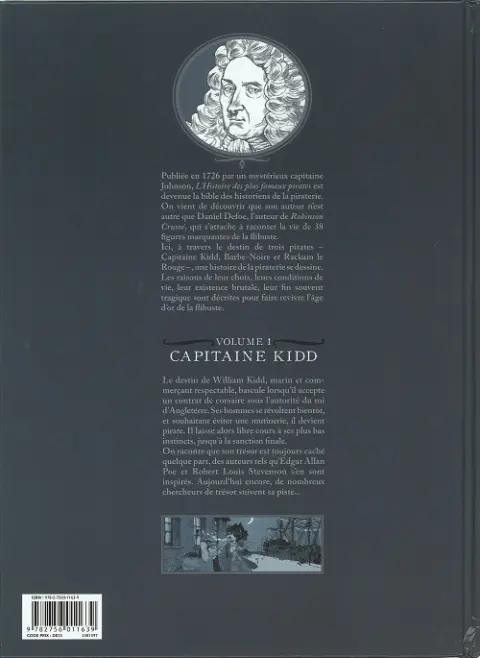 Verso de l'album Histoire des plus fameux pirates Tome 1 Capitaine Kidd
