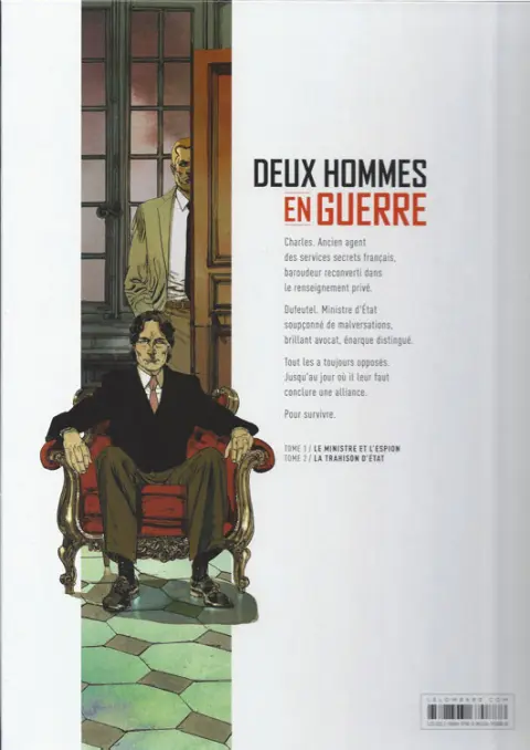 Verso de l'album Deux hommes en guerre Tome 2 Trahison d'État