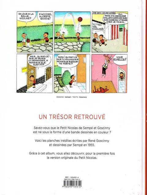 Verso de l'album Le Petit Nicolas La Bande Dessinée Originale