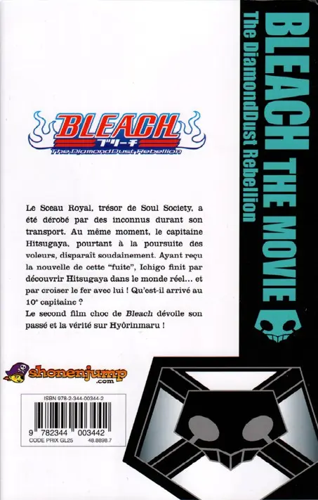 Verso de l'album Bleach The DiamondDust Rebellion - Anime Comics