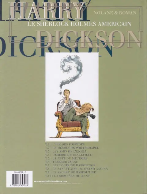 Verso de l'album Harry Dickson Tome 10 La sorcière du Kent