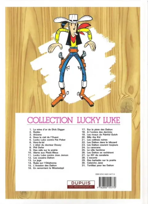 Verso de l'album Lucky Luke Tome 26 Les Dalton se rachètent