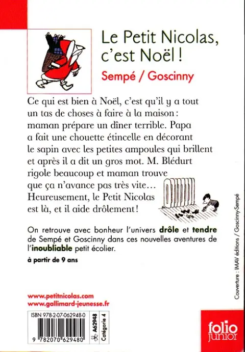 Verso de l'album Le Petit Nicolas Tome 11 Le Petit Nicolas, c'est Noël
