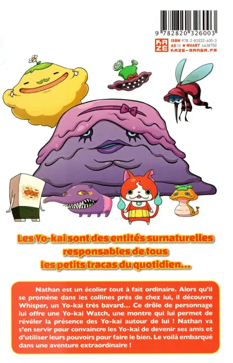 Verso de l'album Yo-Kai watch 1