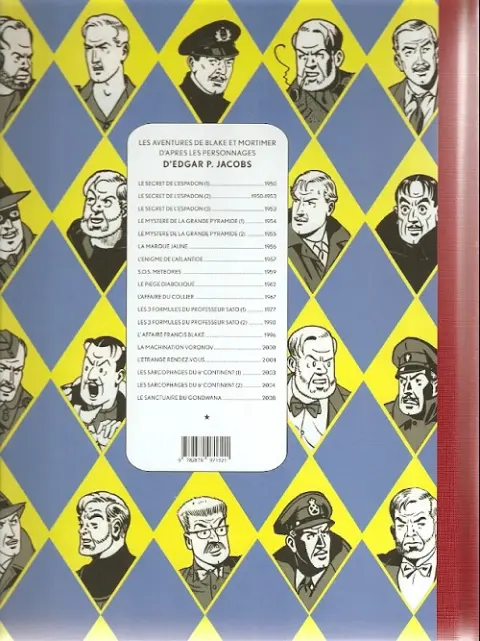 Verso de l'album Blake et Mortimer Tome 13 L'affaire Francis Blake