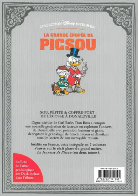 Verso de l'album La Grande Épopée de Picsou Tome I La jeunesse de Picsou 1/2