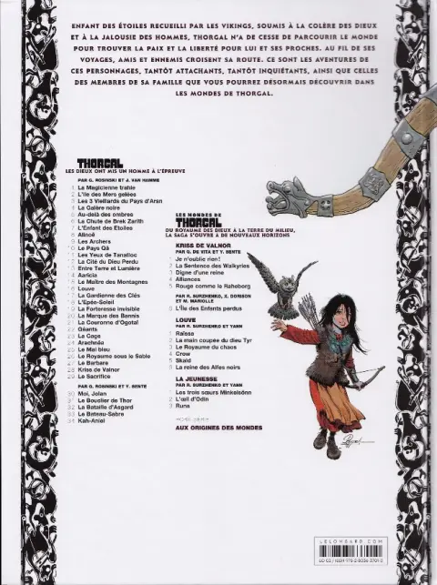 Verso de l'album Les mondes de Thorgal - Louve Tome 6 La reine des Alfes noirs