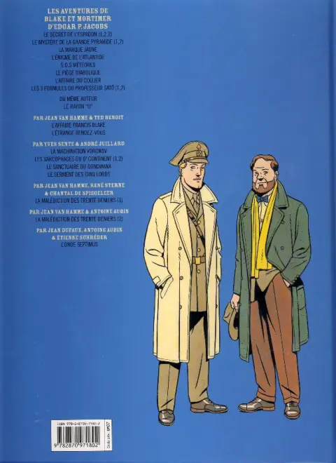 Verso de l'album Blake et Mortimer Tome 16 Les Sarcophages du 6e continent - Tome 1