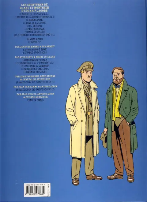 Verso de l'album Blake et Mortimer Tome 17 Les Sarcophages du 6e continent - Tome 2