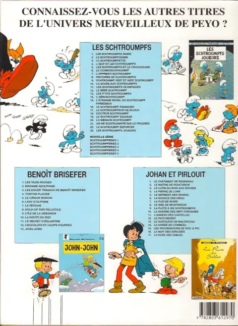 Verso de l'album Schtroumpferies Tome 3