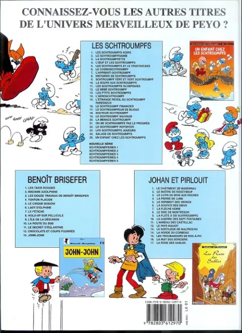 Verso de l'album Schtroumpferies Tome 3