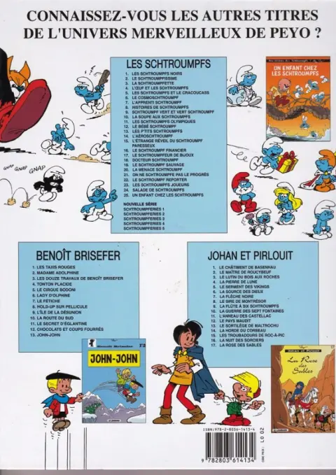 Verso de l'album Schtroumpferies Tome 4