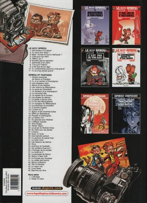 Verso de l'album Le Petit Spirou Tome 11 Tu ne s'ras jamais grand !