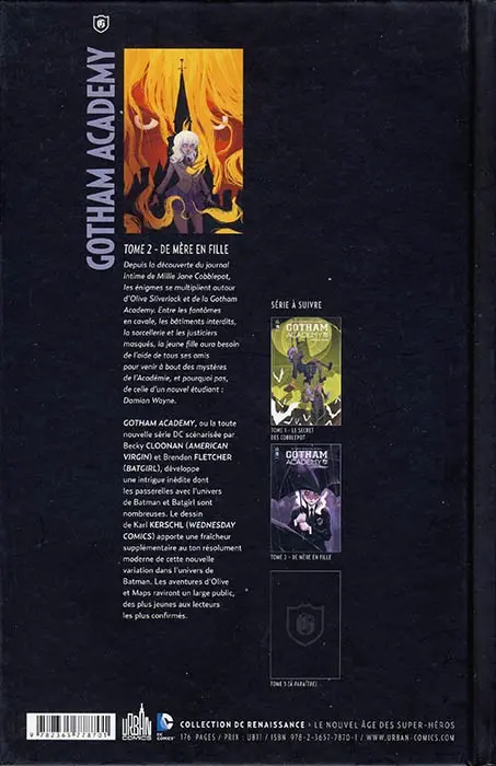 Verso de l'album Gotham Academy Tome 2 De mère en fille