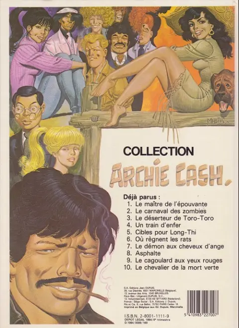 Verso de l'album Archie Cash Tome 7 Le démon aux cheveux d'ange