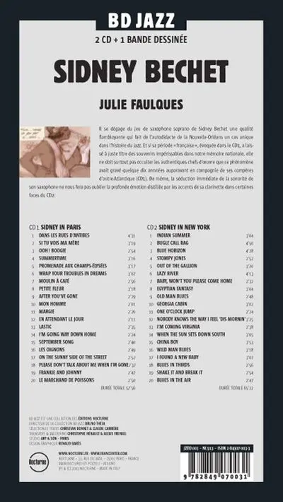 Verso de l'album BD Jazz Sydney Bechet