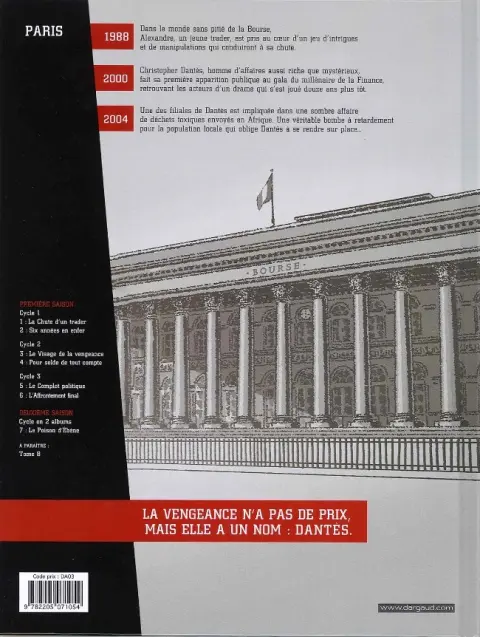 Verso de l'album Dantès Tome 7 Le Poison d'Ébène