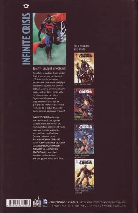 Verso de l'album Infinite Crisis Tome 3 Jour de vengeance