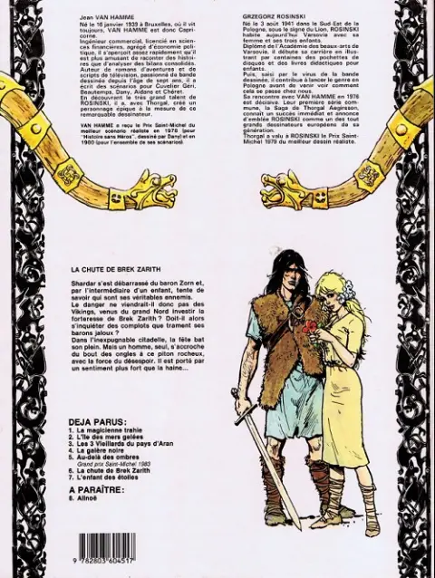 Verso de l'album Thorgal Tome 6 La chute de Brek Zarith