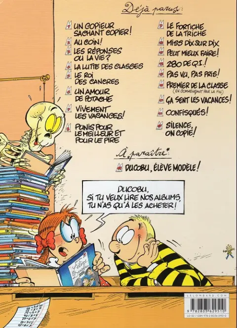 Verso de l'album L'Élève Ducobu Tome 15 Ça sent les vacances !