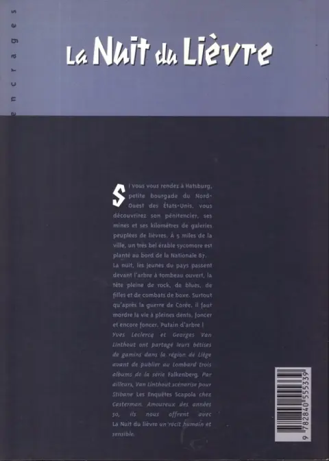 Verso de l'album La Nuit du lièvre