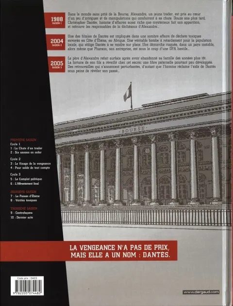 Verso de l'album Dantès Tome 10 Dernier acte